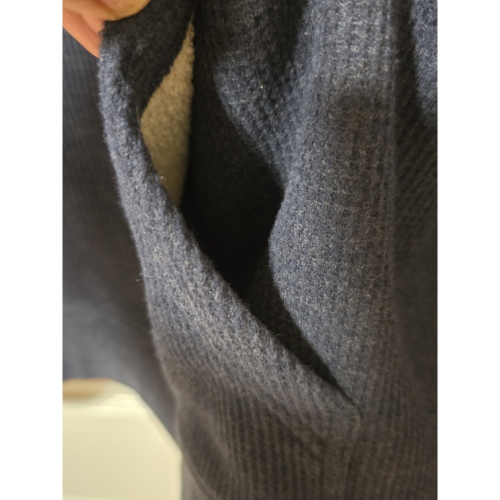 L.L. Bean Katahdin Iron Works Bonded Sweatshirt Mens M Navy Waffle Fleece Hooded - Picture 6 of 9